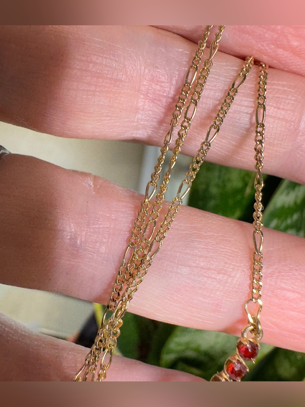 18k Garnet Drop Necklace - Picture 10 of 12